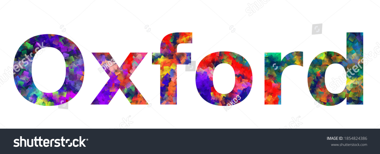 Oxford Colorful Typography Text Banner Vector Stock Vector (Royalty ...