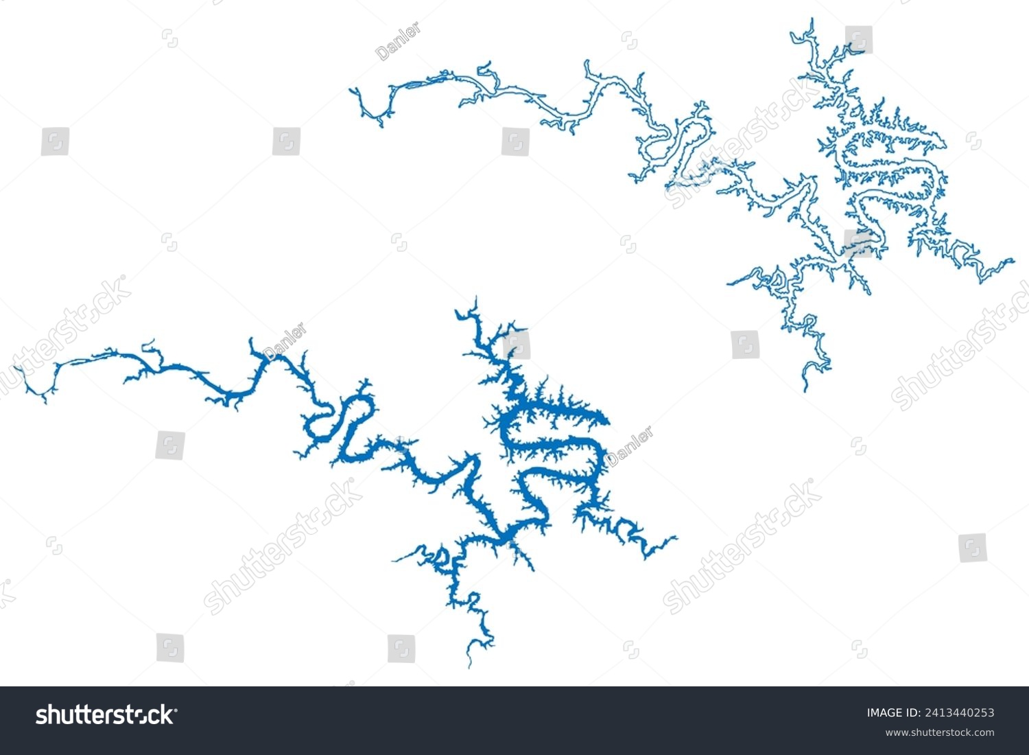 SVG of Ozarks Lake (United States of America, Missouri) map vector illustration, scribble sketch Reservoir Ozarks Dam map svg