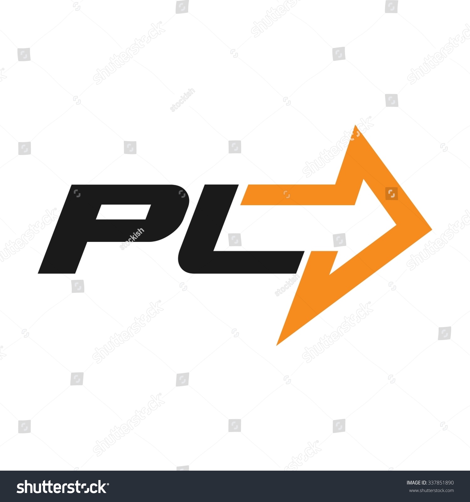 P L Logo Vector Arrow Symbol Stock Vector Royalty Free