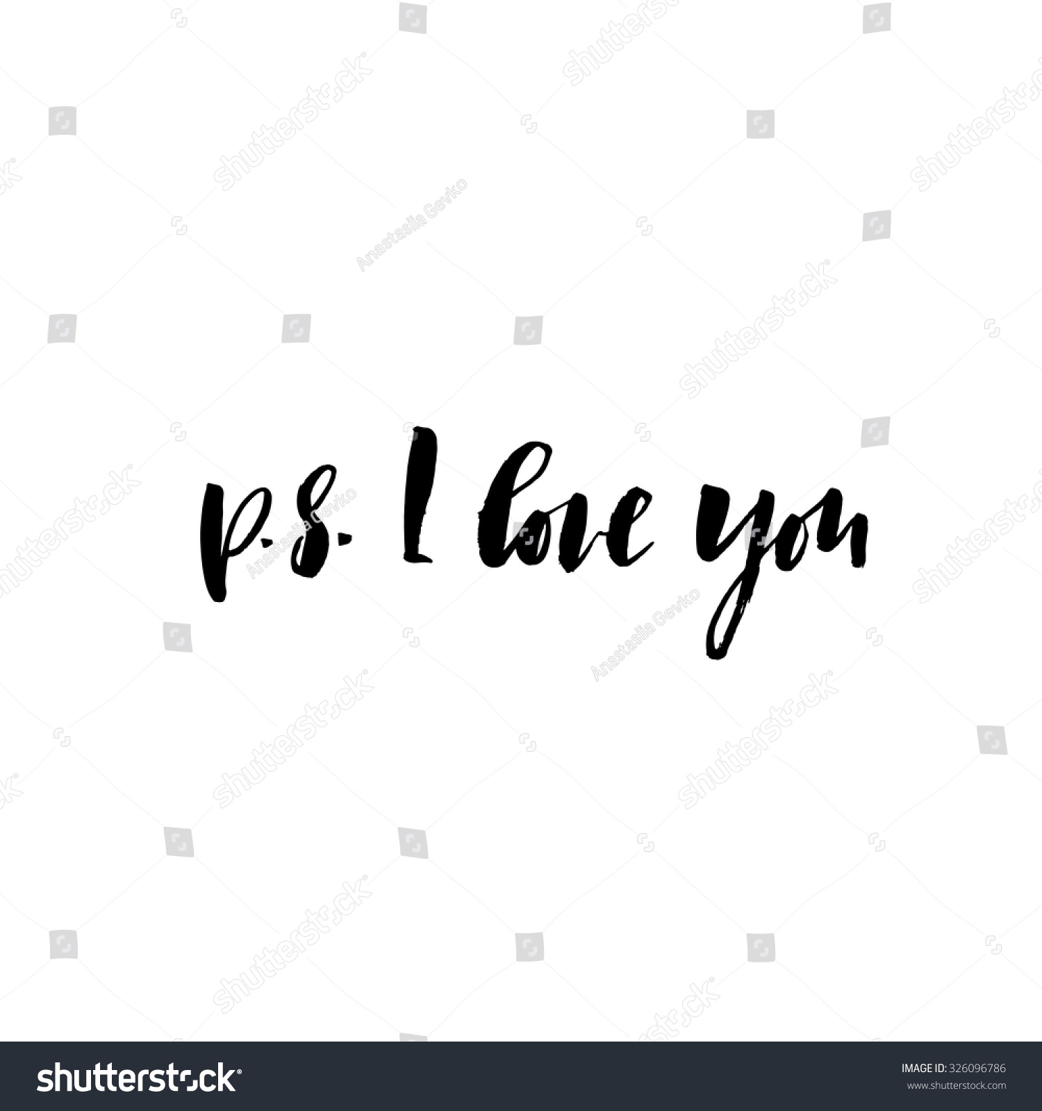 Download PS Love You Card Ink Illustration Stock Vector (Royalty ...