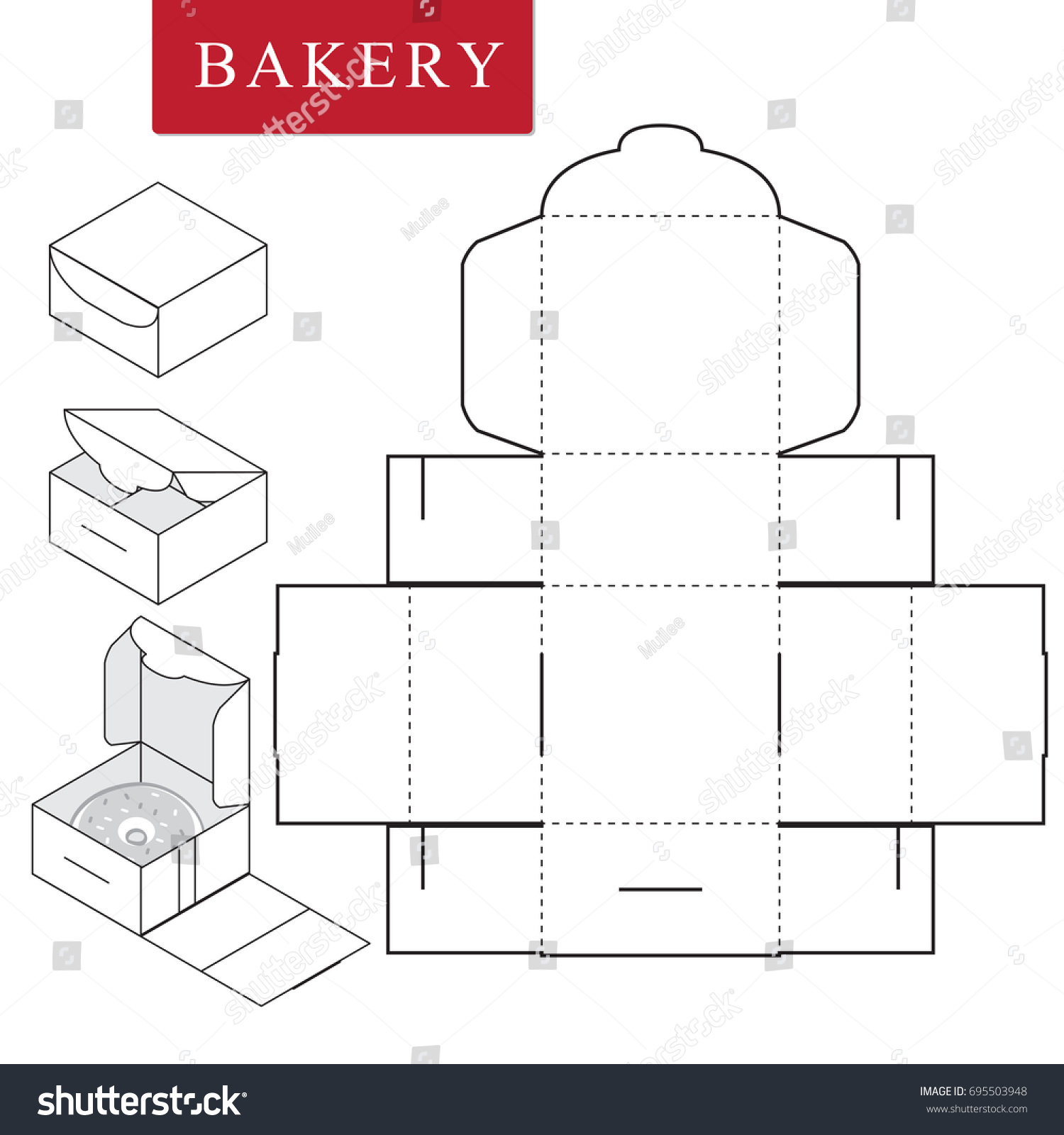 package bakery vector illustration box package template isolated retail template