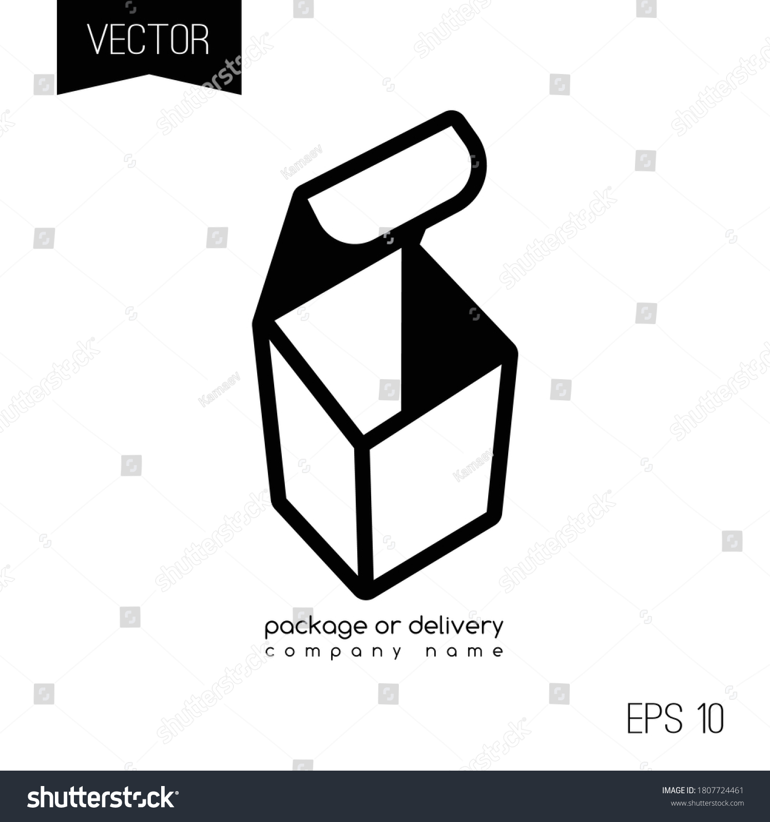 Package Delivery Copany Logo Icon Black Stock Vector Royalty Free