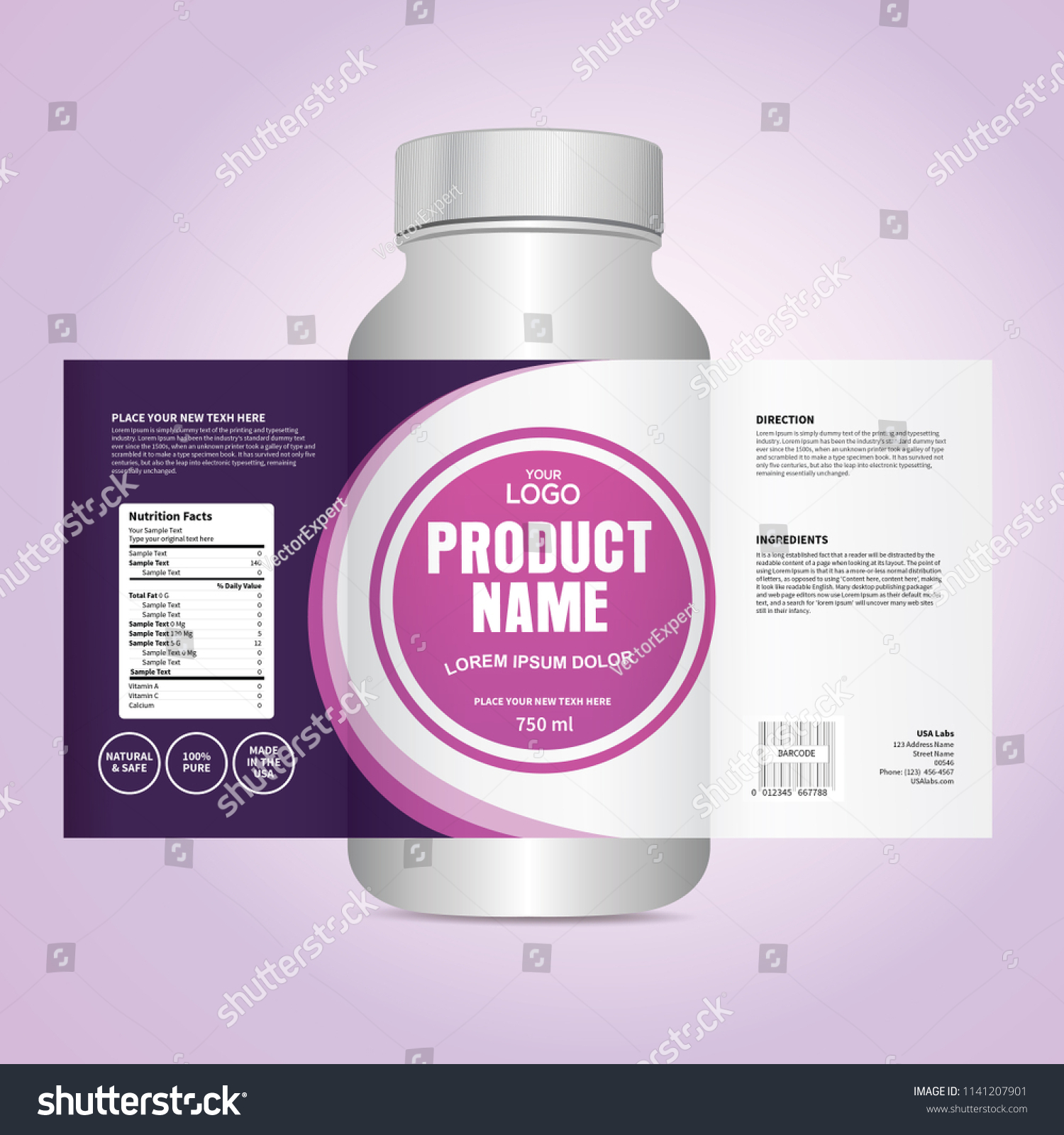 Package Template Design Label Design Mock Stock Vector (Royalty Free ...