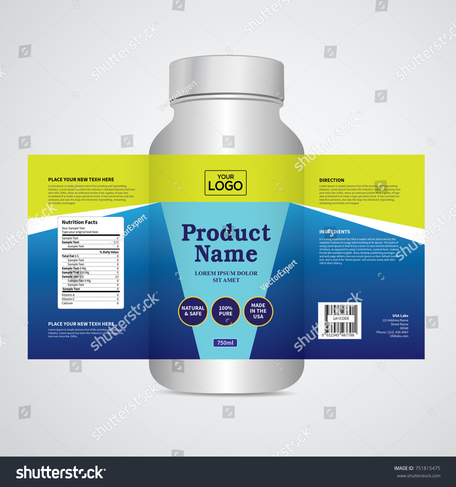 Package Template Design Label Design Mock Stock Vector (Royalty Free ...