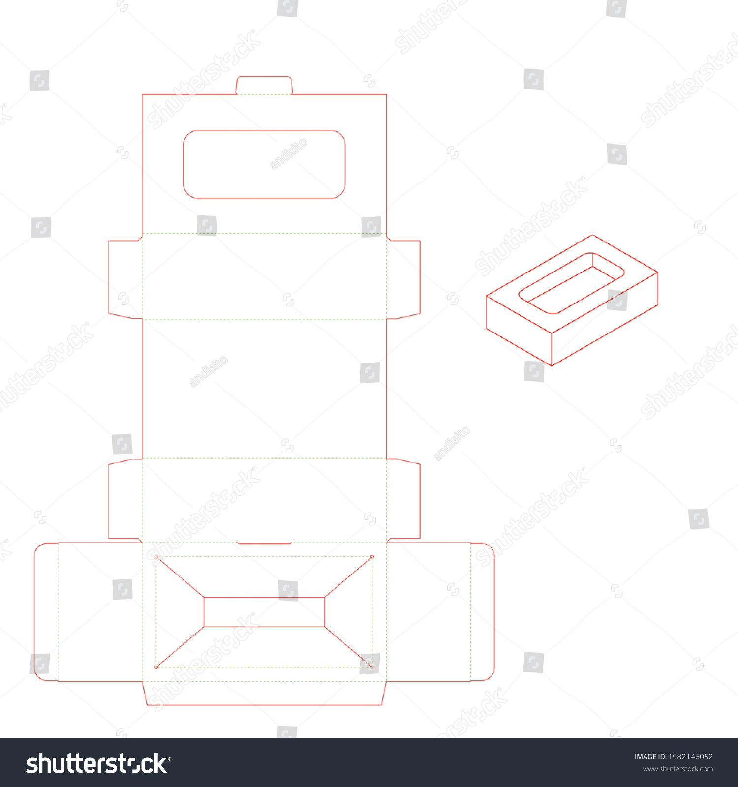 Packaging Box Template Die Cut Cardboard Stock Vector (Royalty Free ...