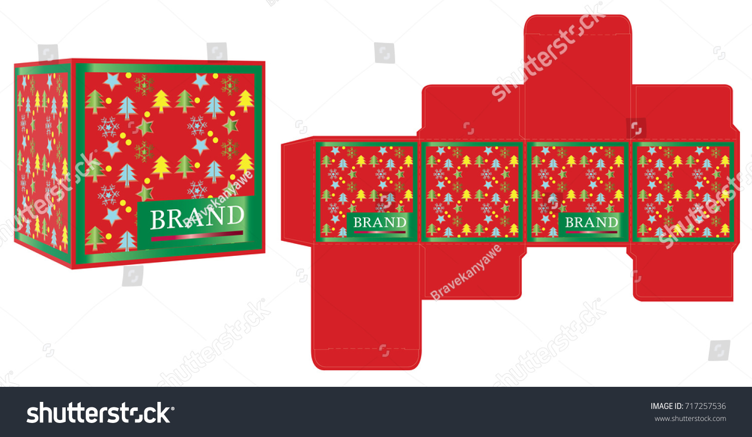 stock vector packaging design gift box design template and mockup box illustration vector 717257536