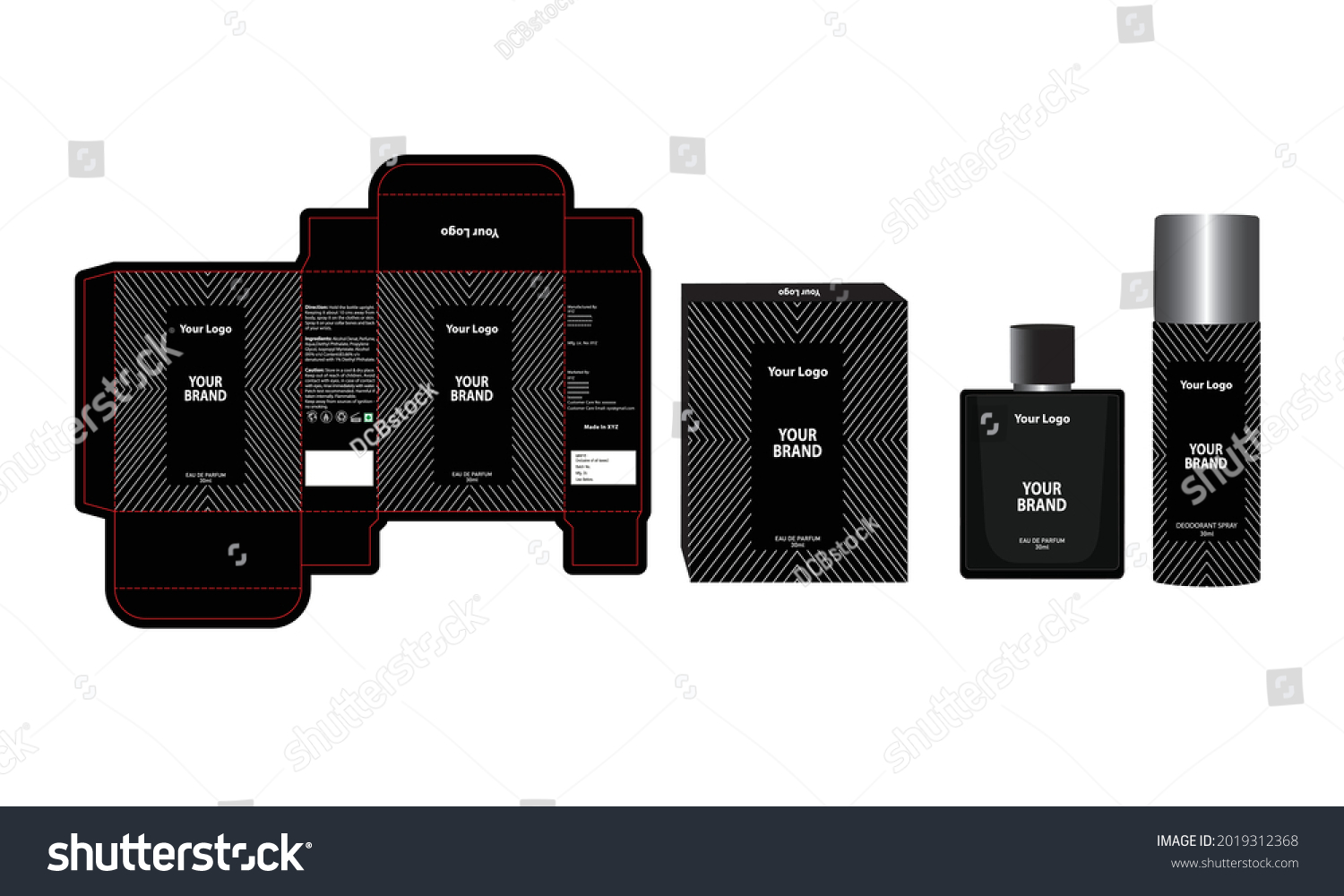 SVG of Packaging design, luxury perfume box, deo design mock up box. Illustration vector. svg