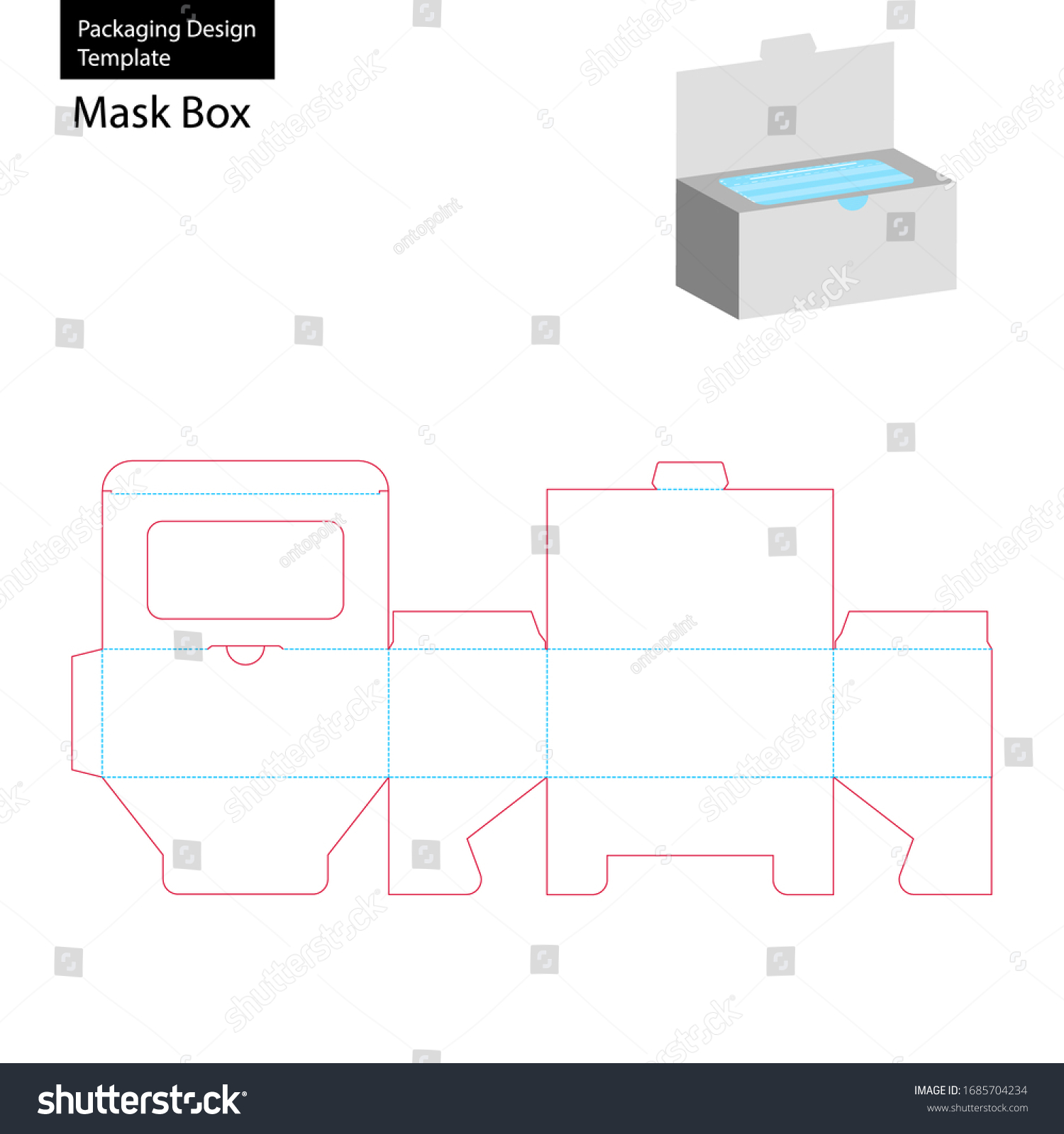 Packaging Design Template Mask Box: เวกเตอร์สต็อก (ปลอดค่าลิขสิทธิ์ ...