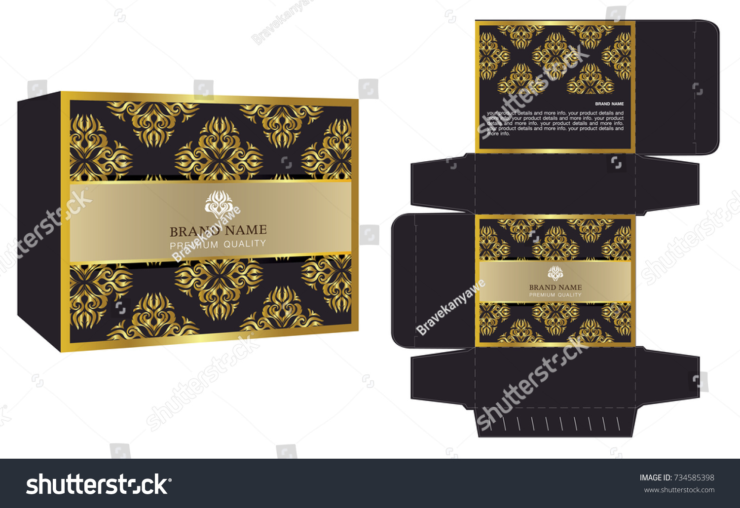 Packaging Design Vector Luxury Box Template: เวกเตอร์สต็อก (ปลอดค่า ...