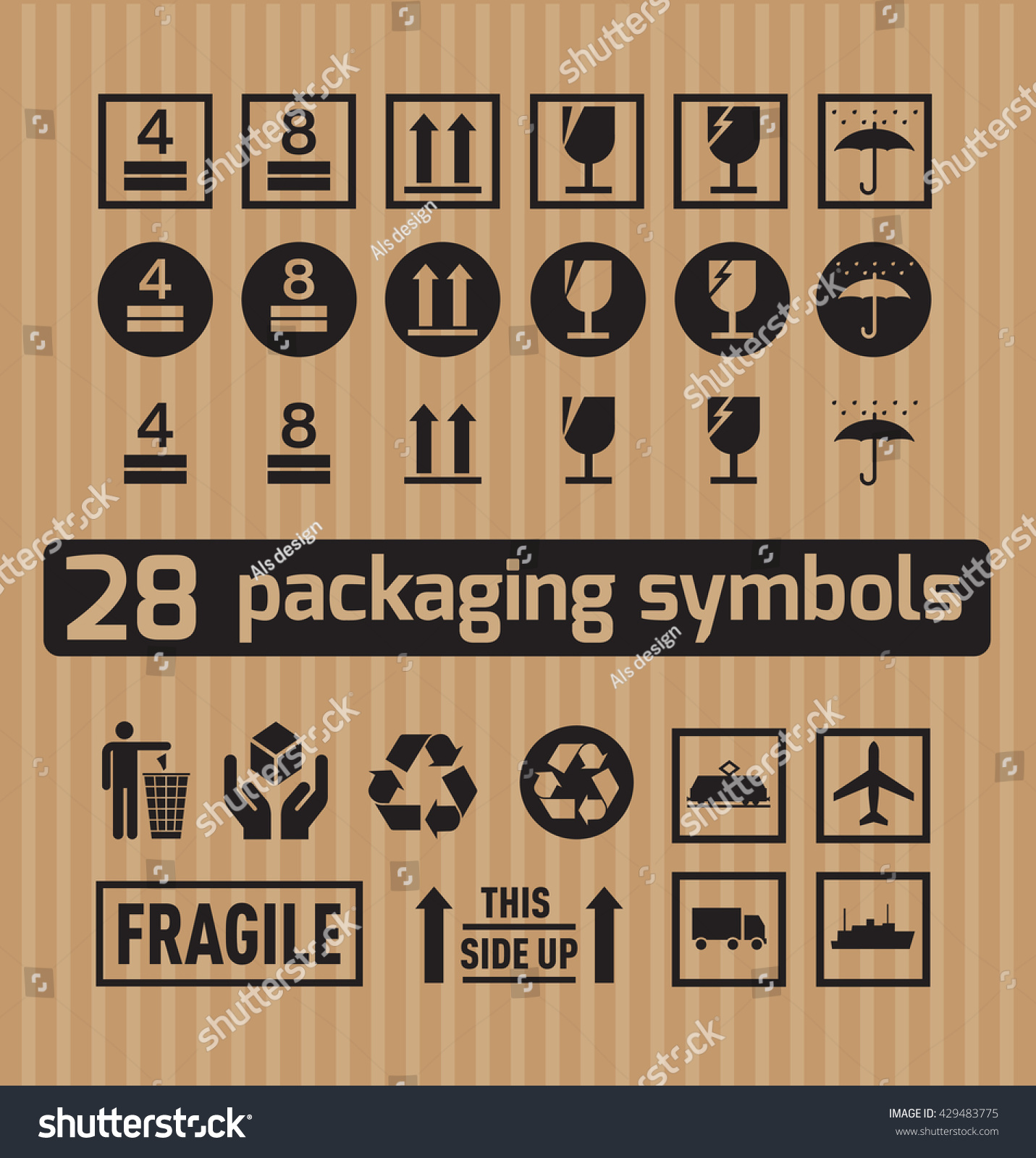 Packaging Symbols Stock Vector (Royalty Free) 429483775 | Shutterstock