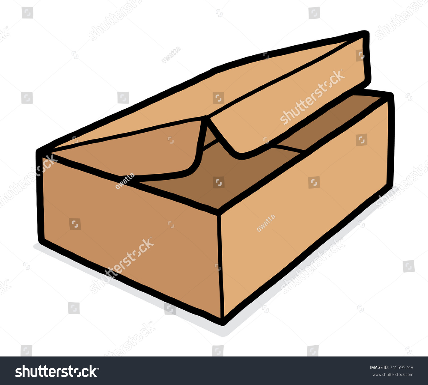 Packing Box Cartoon Vector Illustration Hand 스톡 벡터(로열티 프리) 745595248