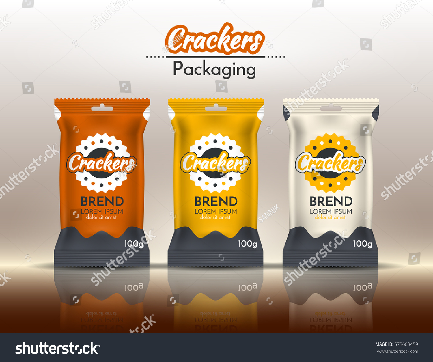 Download Packing Crackers Chips Design Logo Orange Stock Vector Royalty Free 578608459 Yellowimages Mockups