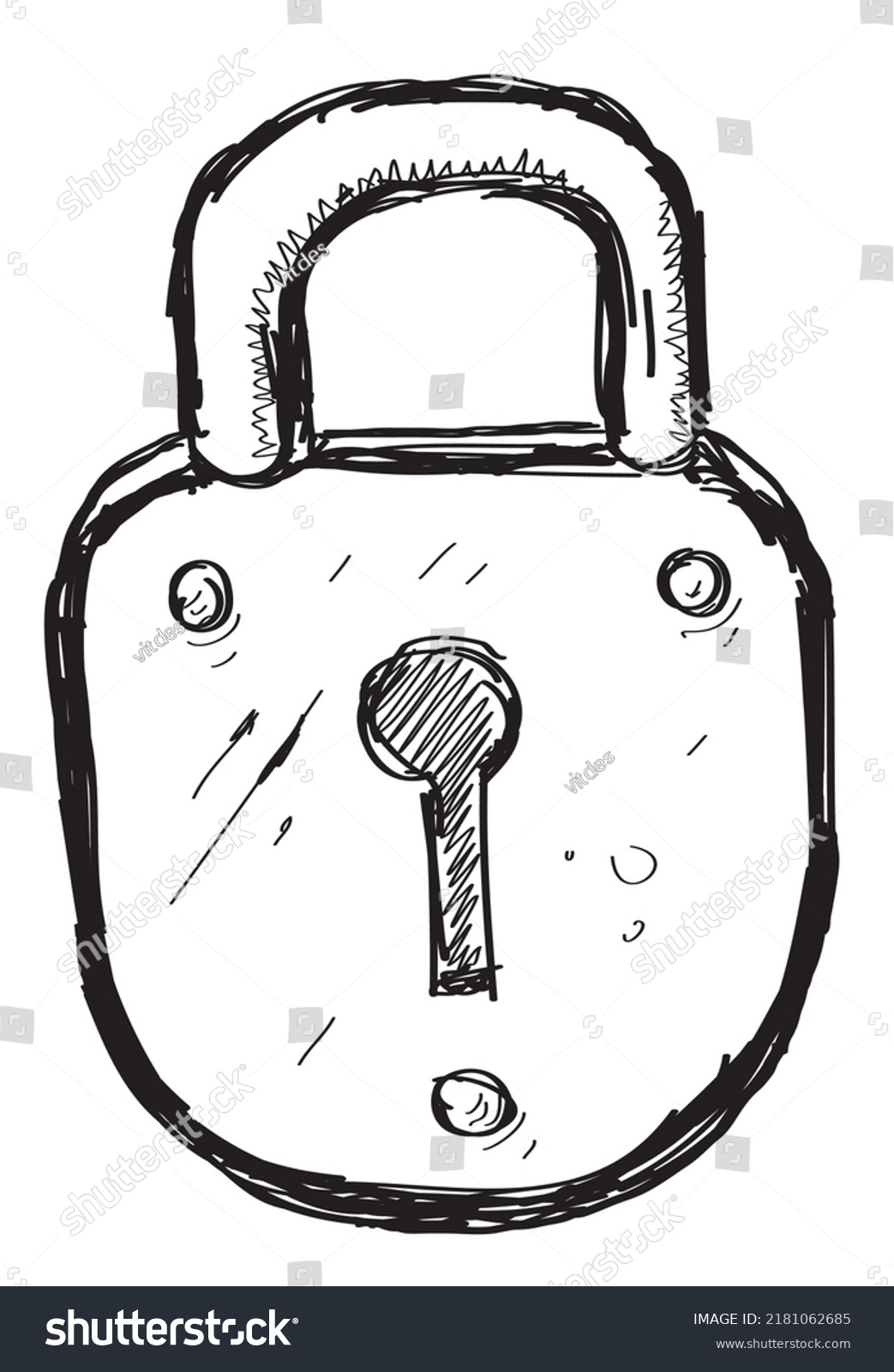 Padlock Hanging Metal Lock Device Which Stock Vector (Royalty Free ...