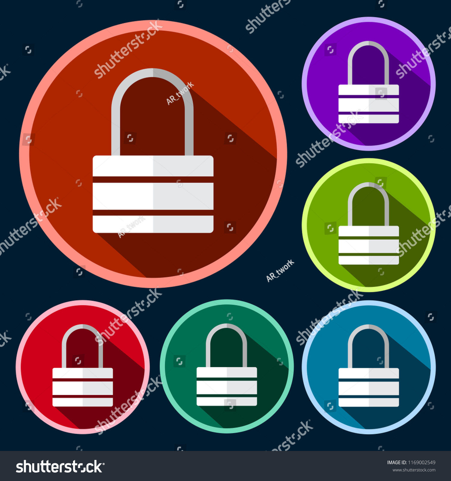 Padlock Vector Circle Icon Stock Vector (Royalty Free) 1169002549 ...