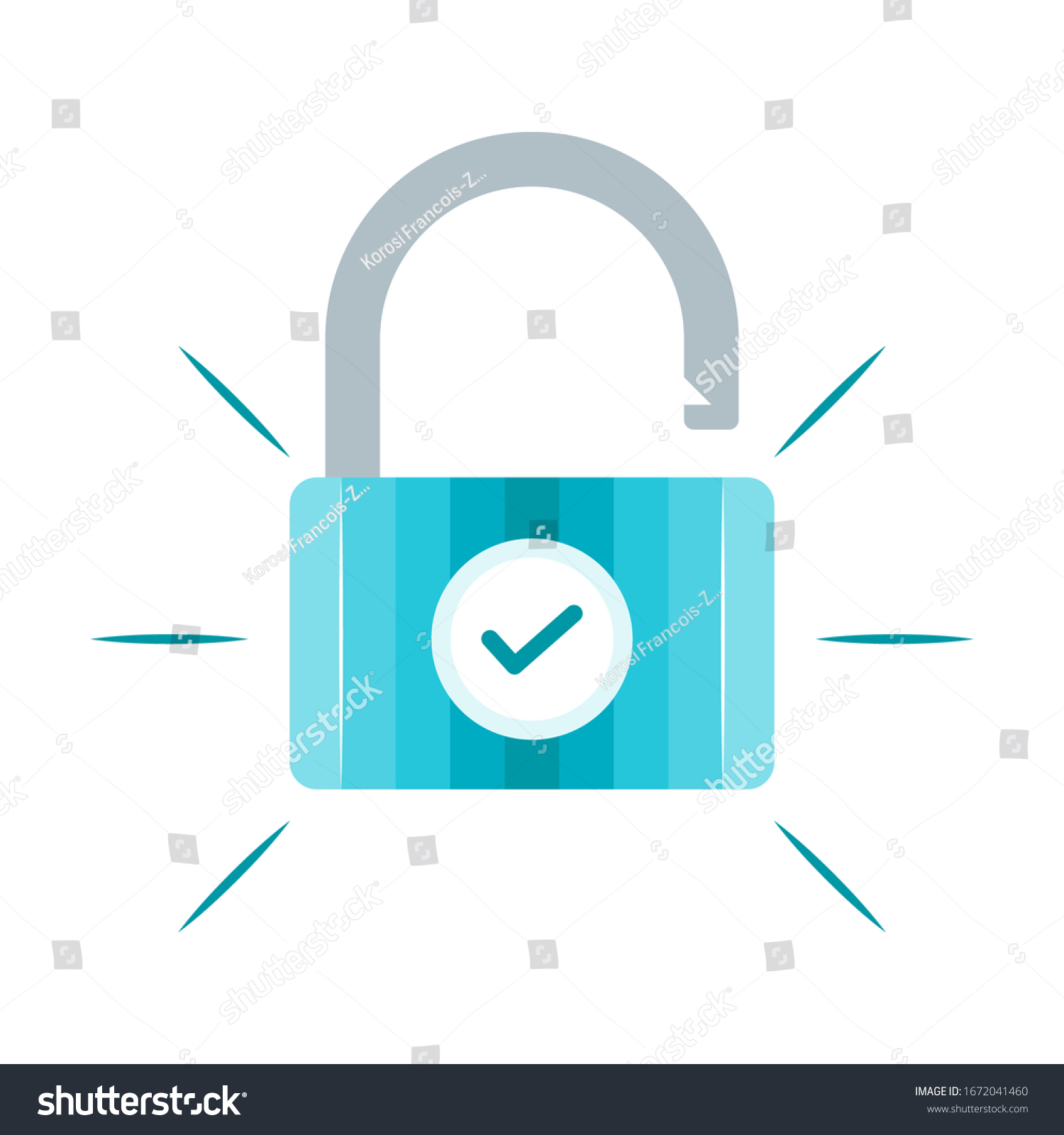 Padlock Check Mark Icon Vector Stock Vector (Royalty Free) 1672041460 ...