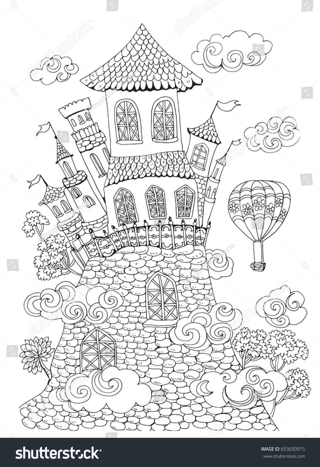 page coloring pages for kids and adults fairytale castle