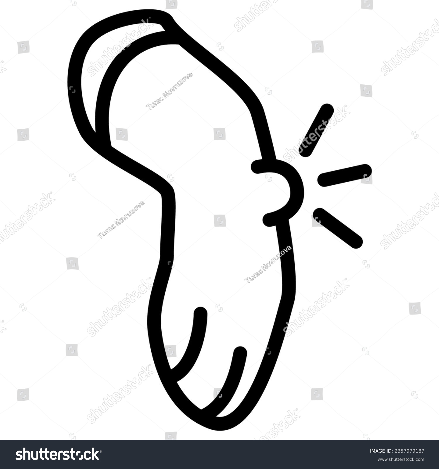 SVG of Pain in dog leg line icon, Diseases of pets concept, Abscess in dog sign on white background, pet with injured leg icon in outline style for mobile concept and web design. Vector graphics svg