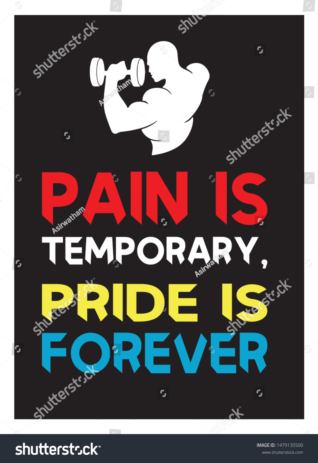 Pain Temporary Pride Forever Poster Collection Stock Vector Royalty Free