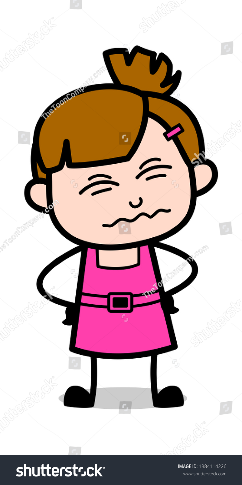 Painful Cute Girl Cartoon Character Vector Stock Vector (royalty Free 