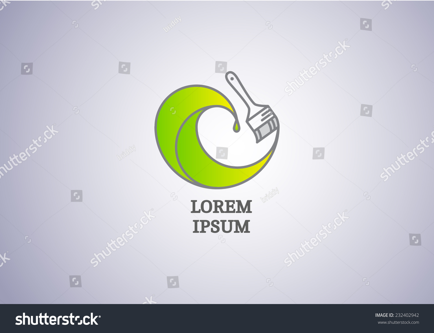 Paint Brush Logo Design Vector Outline   Stock Vector Paint Brush Logo Design Vector Outline Illustration 232402942 