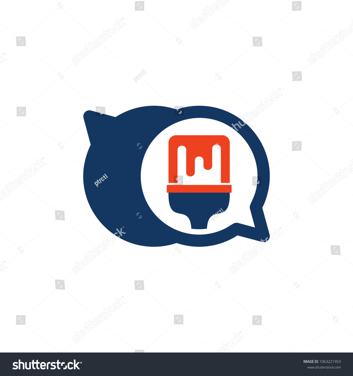 Paint Chat Logo Icon Design Stock Vector Royalty Free