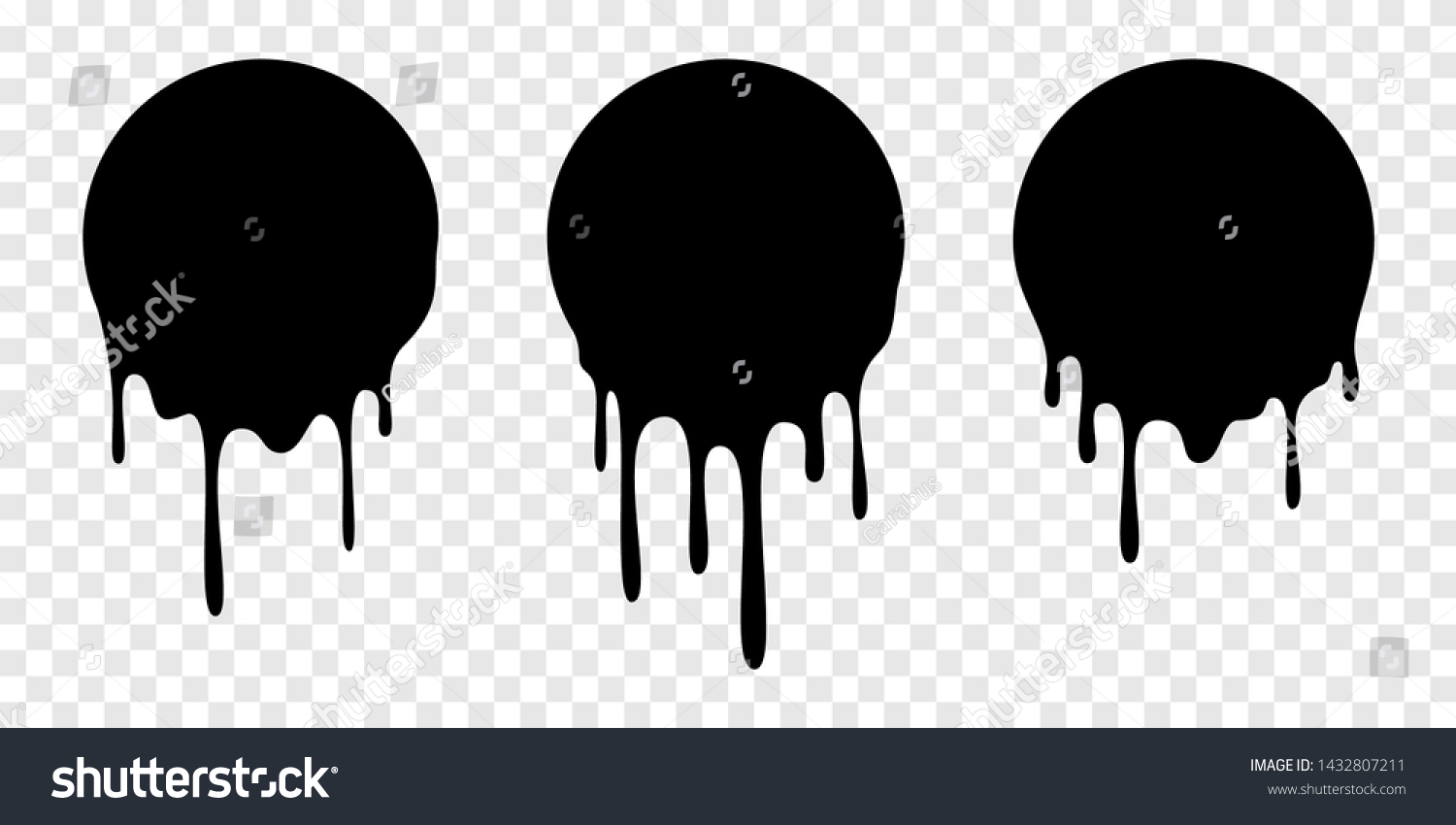 Paint Drip Stickers Circle Labels Vector Stock Vector (Royalty Free ...