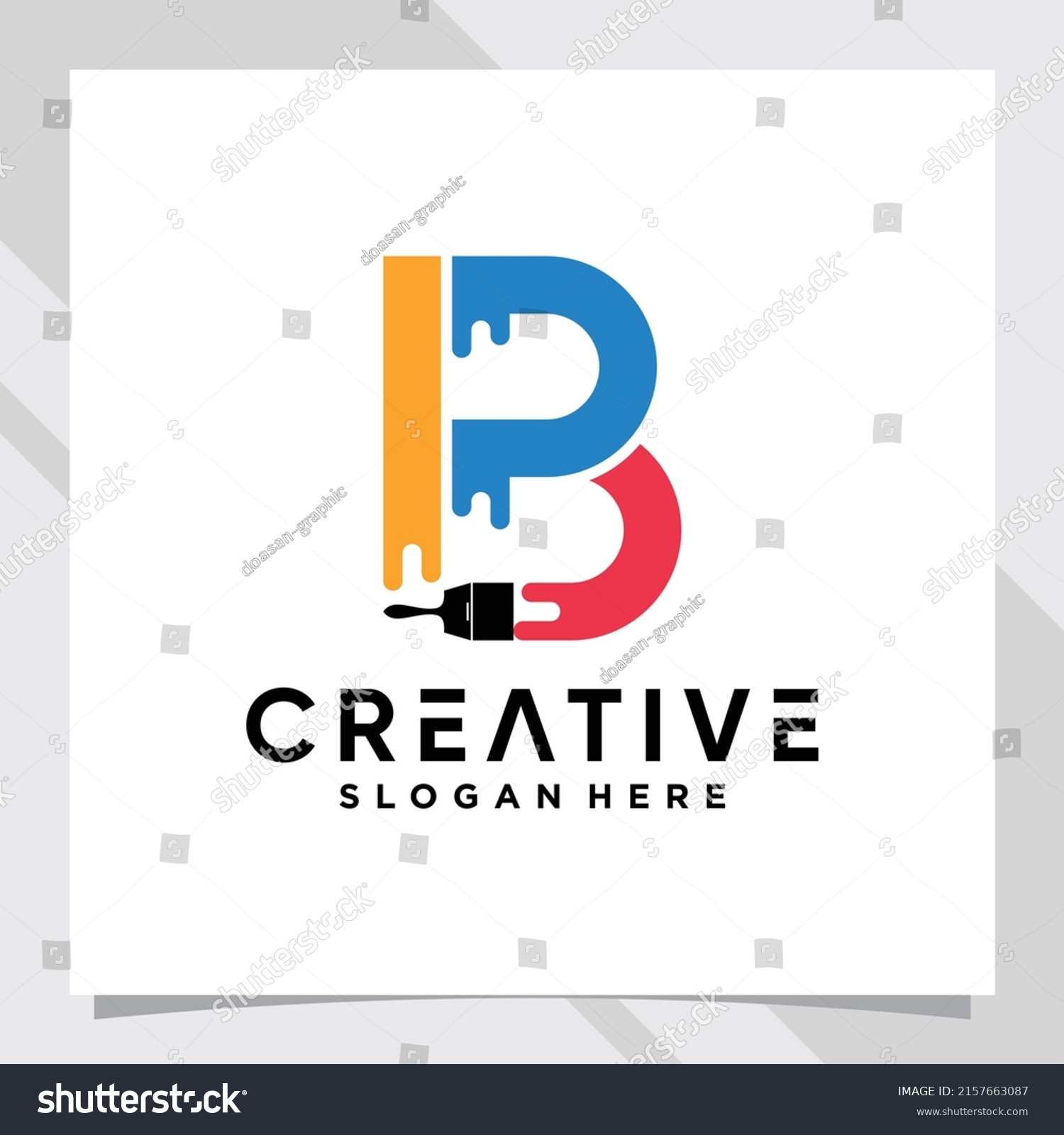 Paint Logo Design Initial Letter B Stock Vector (Royalty Free ...