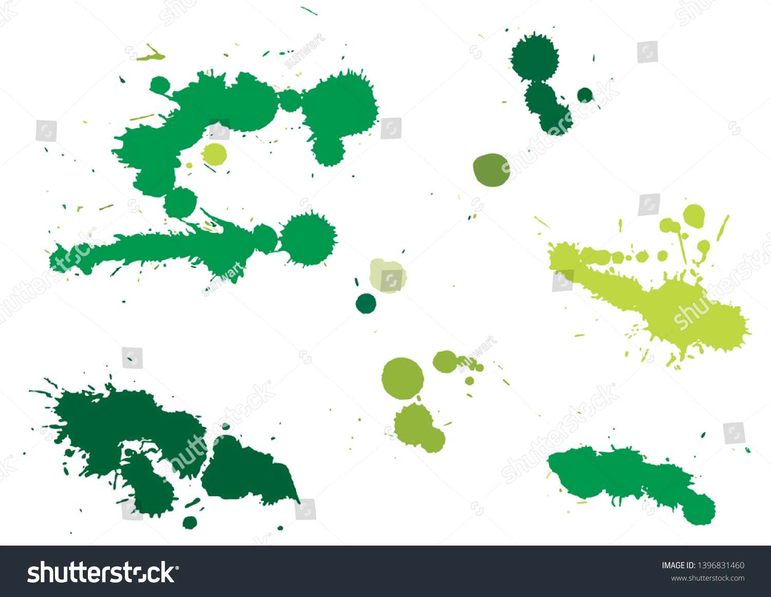 Paint Splatter Background Green Ink Splash Stock Vector (Royalty Free