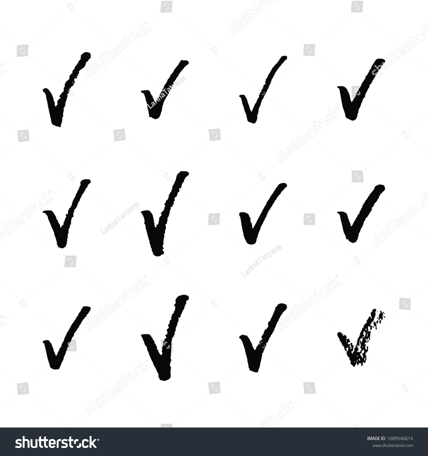 Painted Check Mark Isolated On White Stock Vector (Royalty Free ...