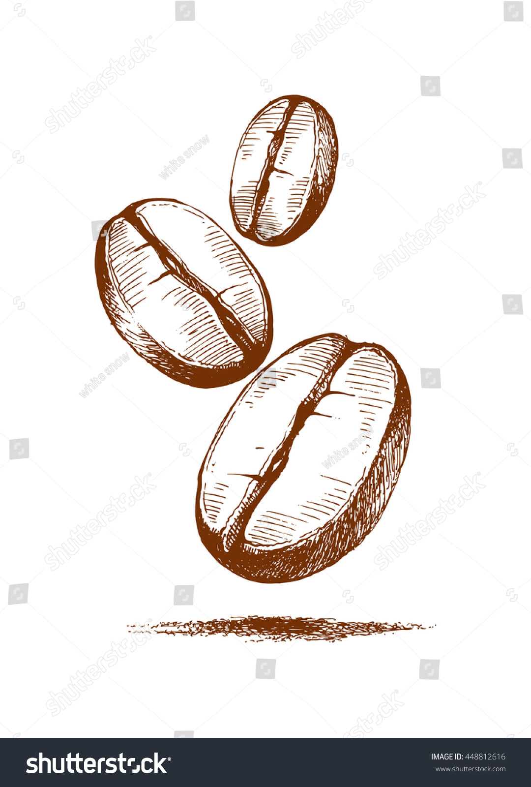 Painted Coffee Beans Sketch Vector Drawing Stock Vector (Royalty Free ...