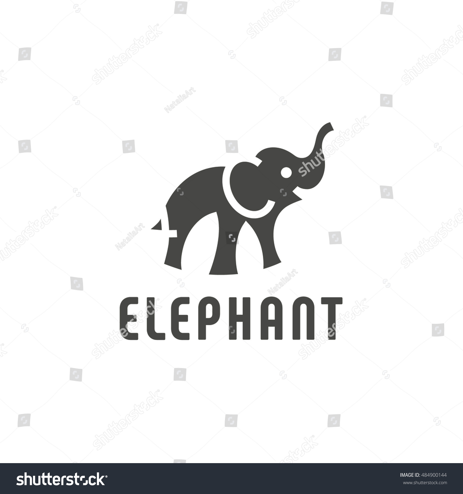 Painted Stylish Elephant As A Logo For Your Business Quality Modern And ...