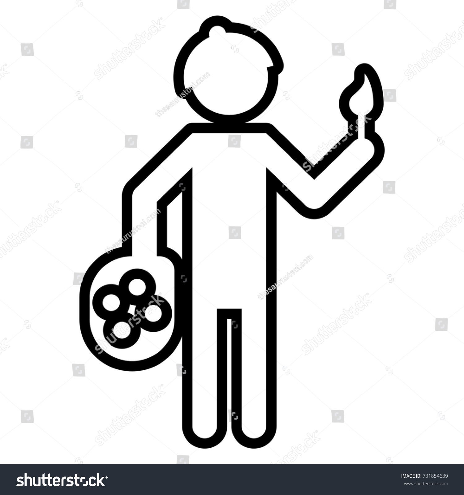 Painter Artist Outline Icon Stock Vector (Royalty Free) 731854639