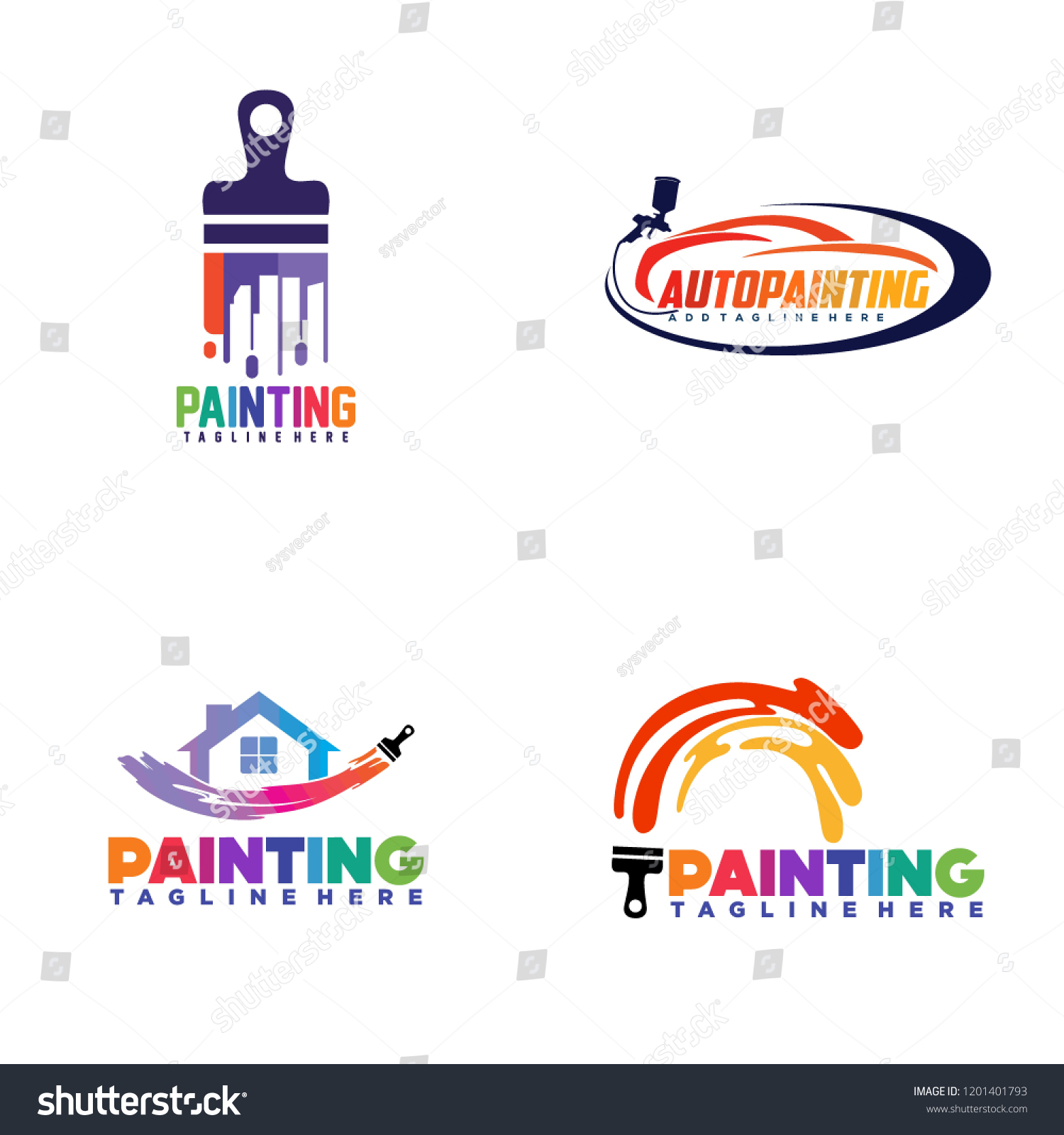 Painting Logo Template Design Vector Stock Vector (Royalty Free) 1201401793