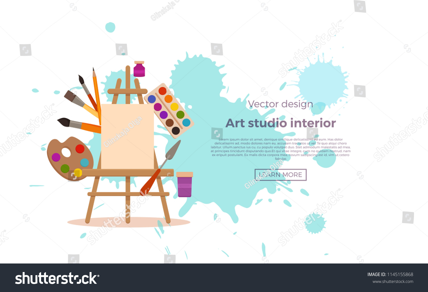 Painting Tools Elements Cartoon Colorful Vector Stock Vector (Royalty ...