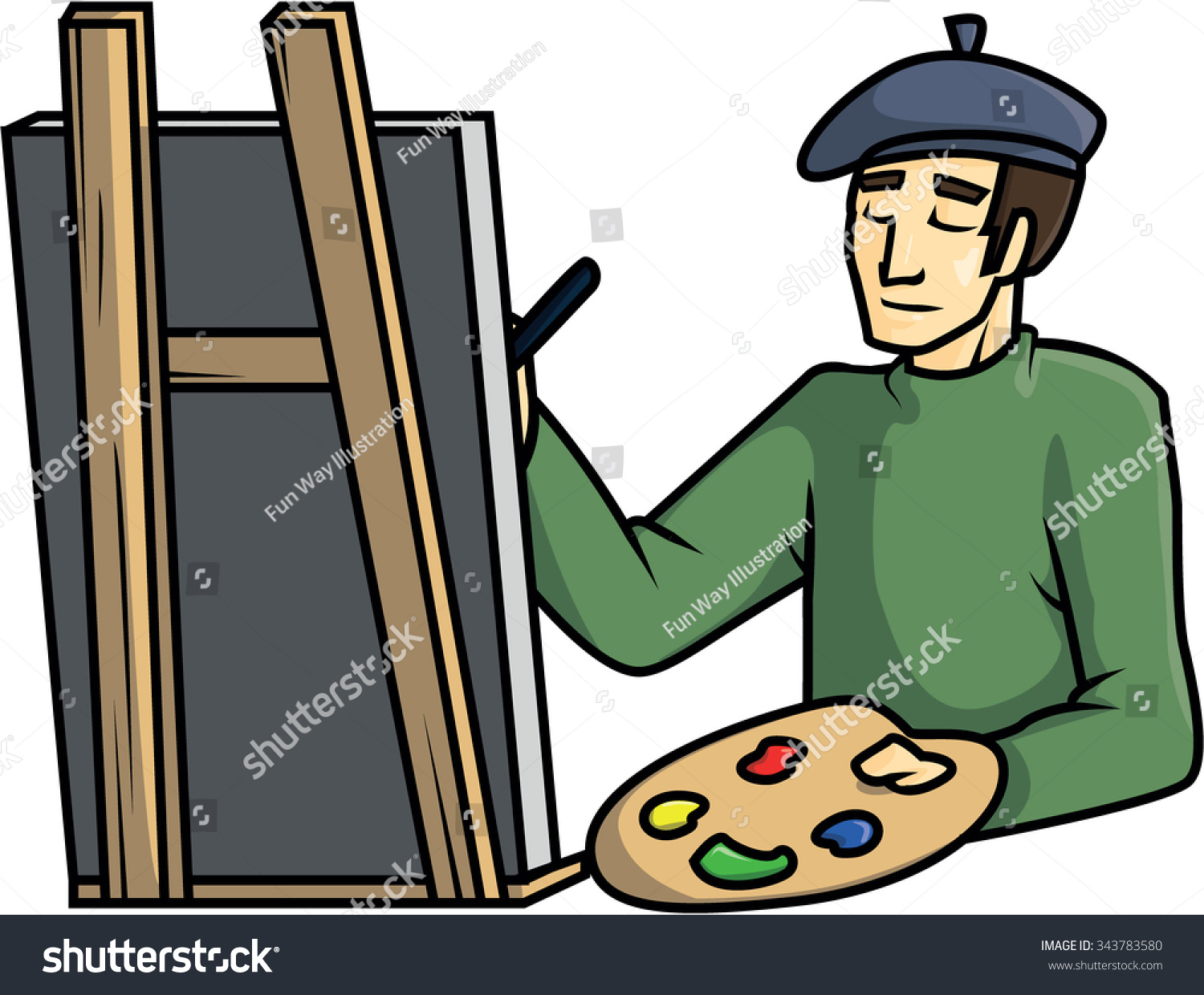Paintings Artist Vector Illustration Design - 343783580 : Shutterstock