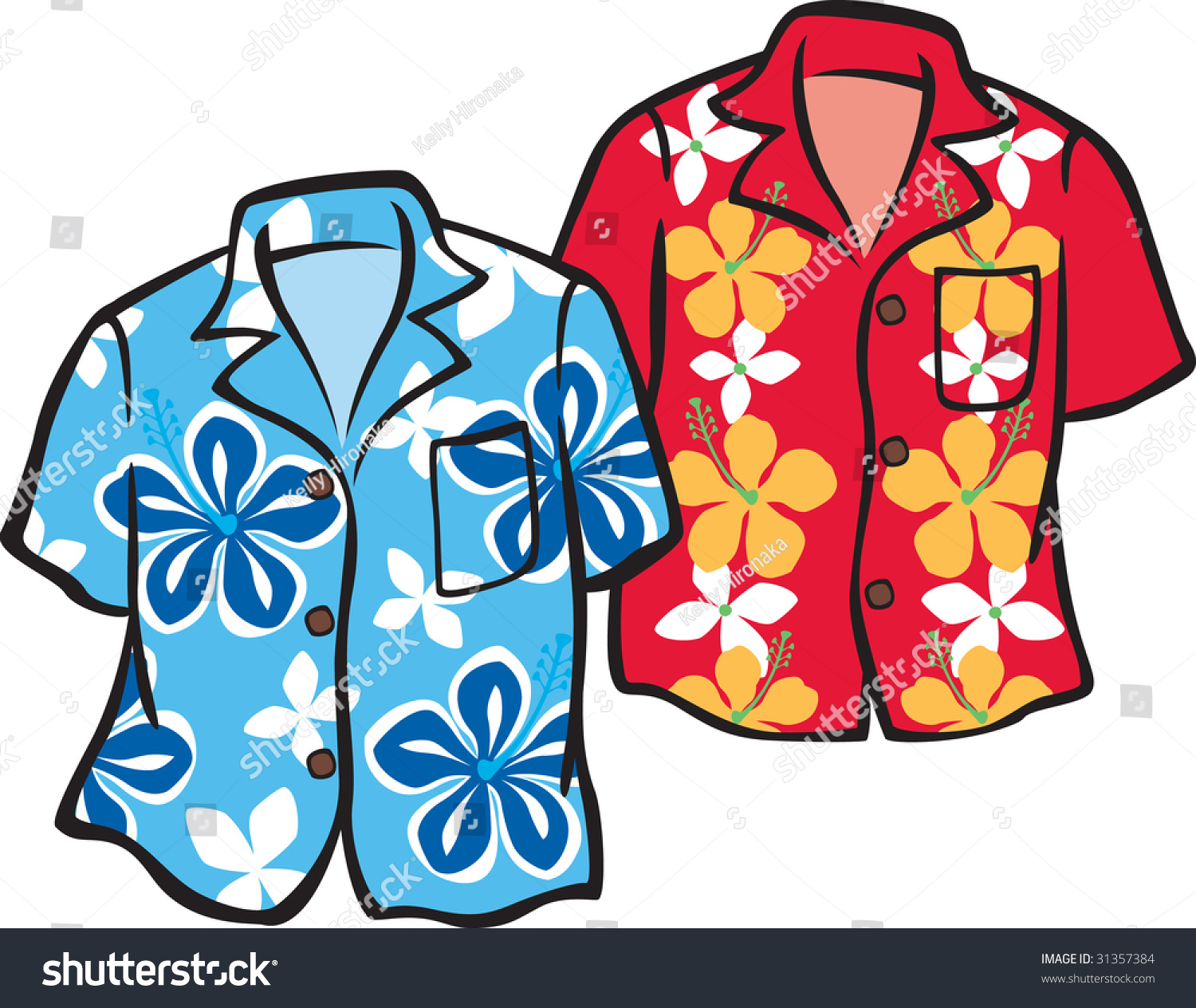 Download Pair Hawaiian Aloha Shirts Stock Vector 31357384 ...