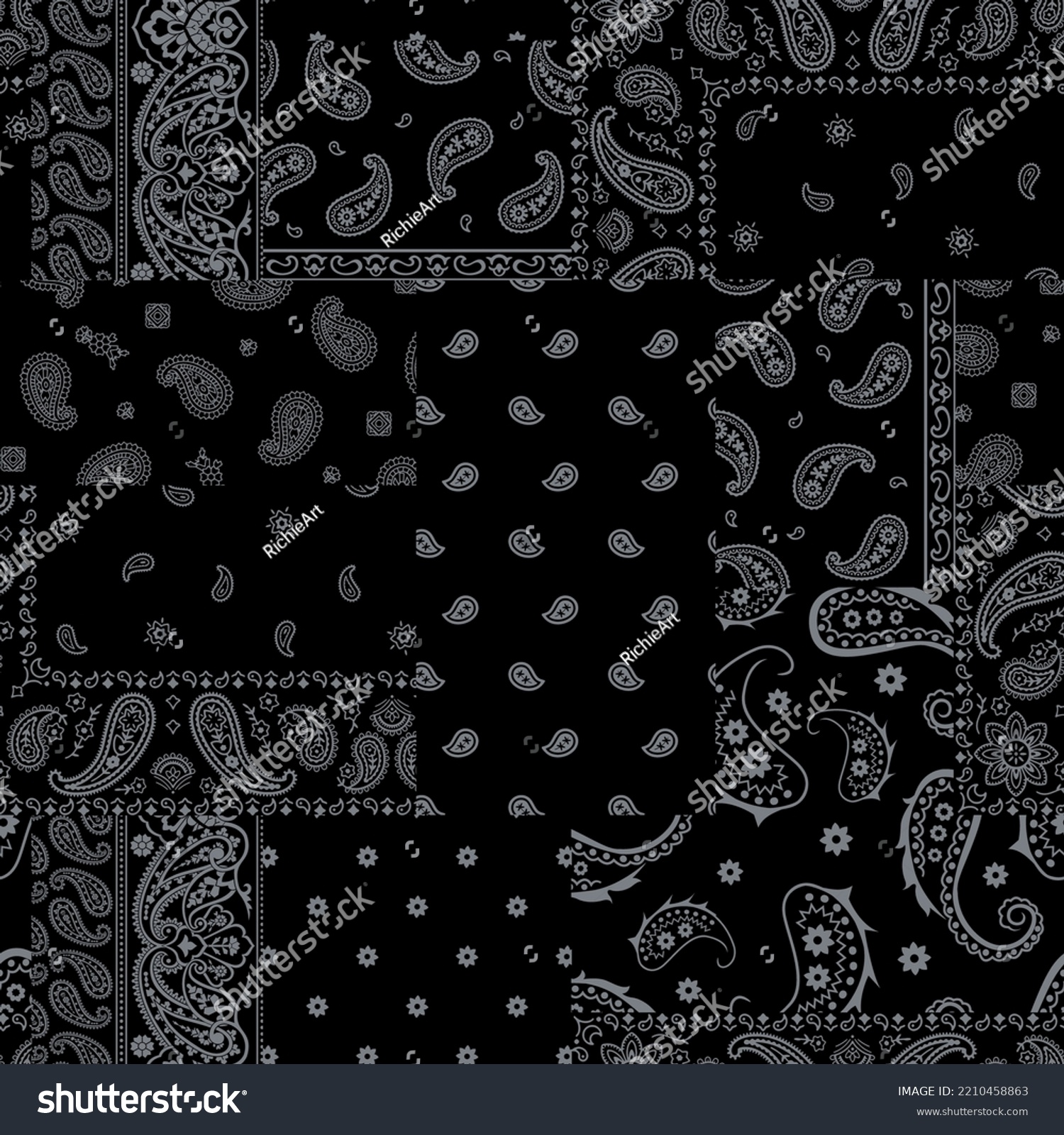 SVG of Paisley bandana print seamless pattern svg