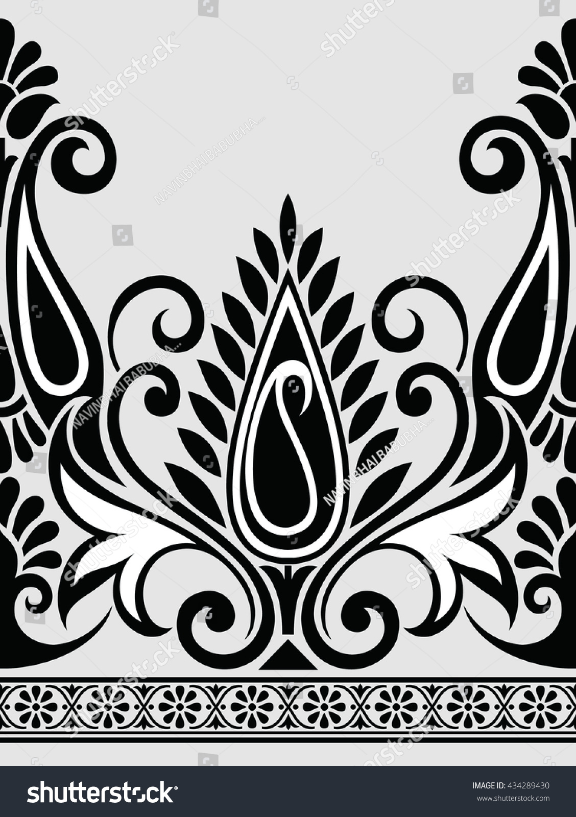 Paisley Indian Motif Stock Vector 434289430 - Shutterstock