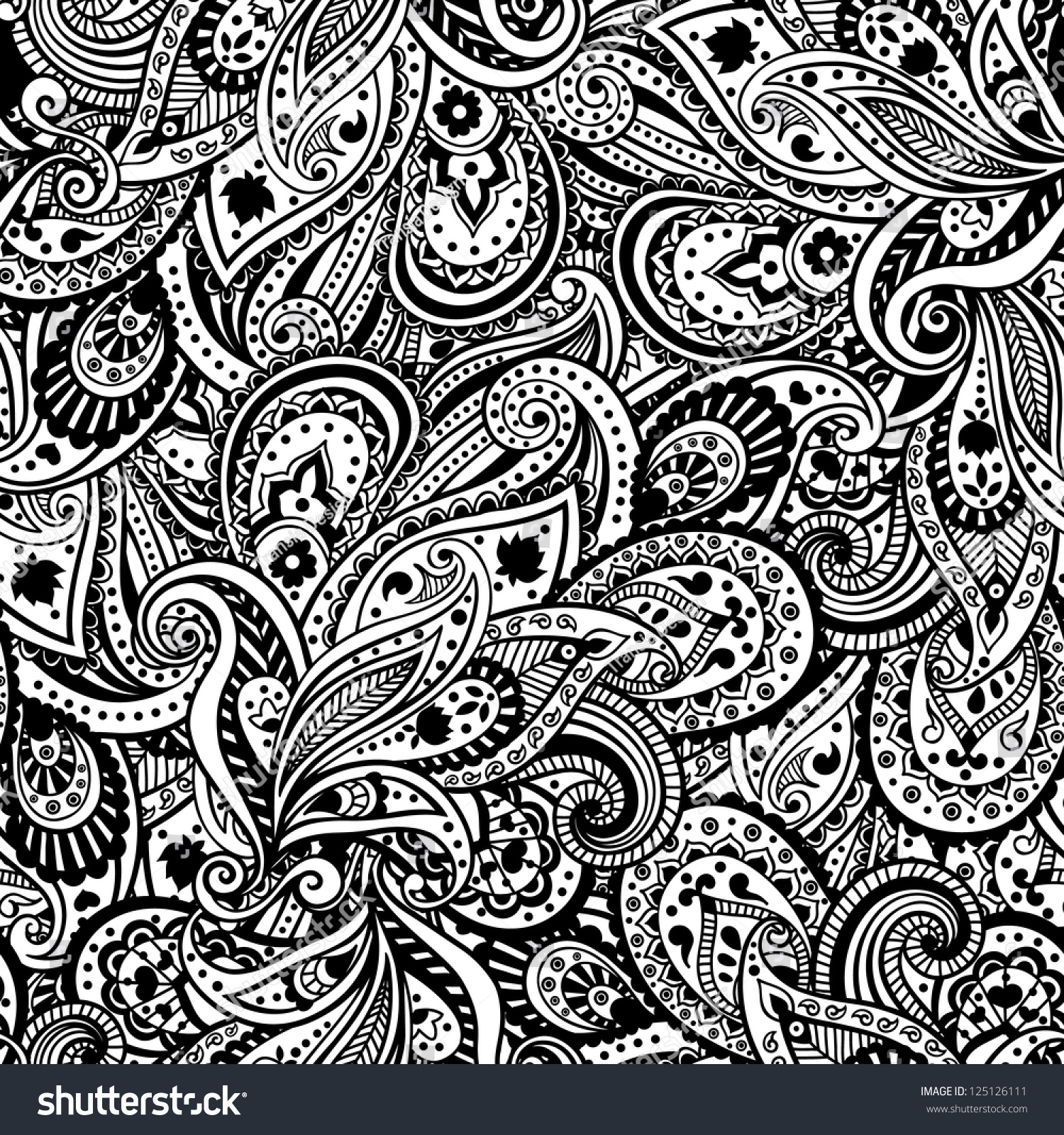 Paisley Pattern Stock Vector 125126111 - Shutterstock