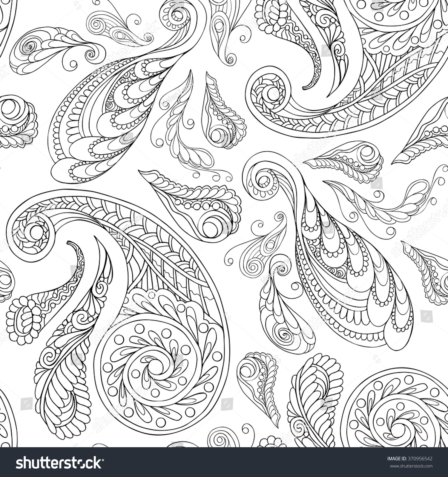 Paisley Seamless Background Pattern. Decorative Vector Illustration ...