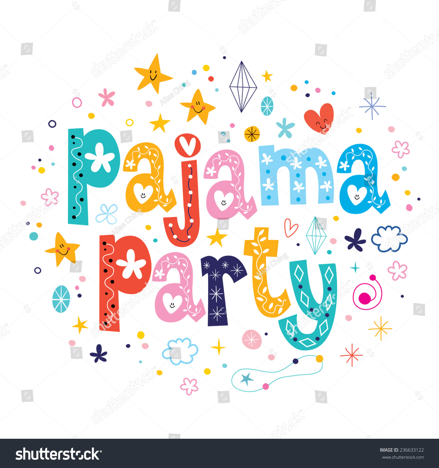 Pajama Party Stock Vector (Royalty Free) 236633122 | Shutterstock