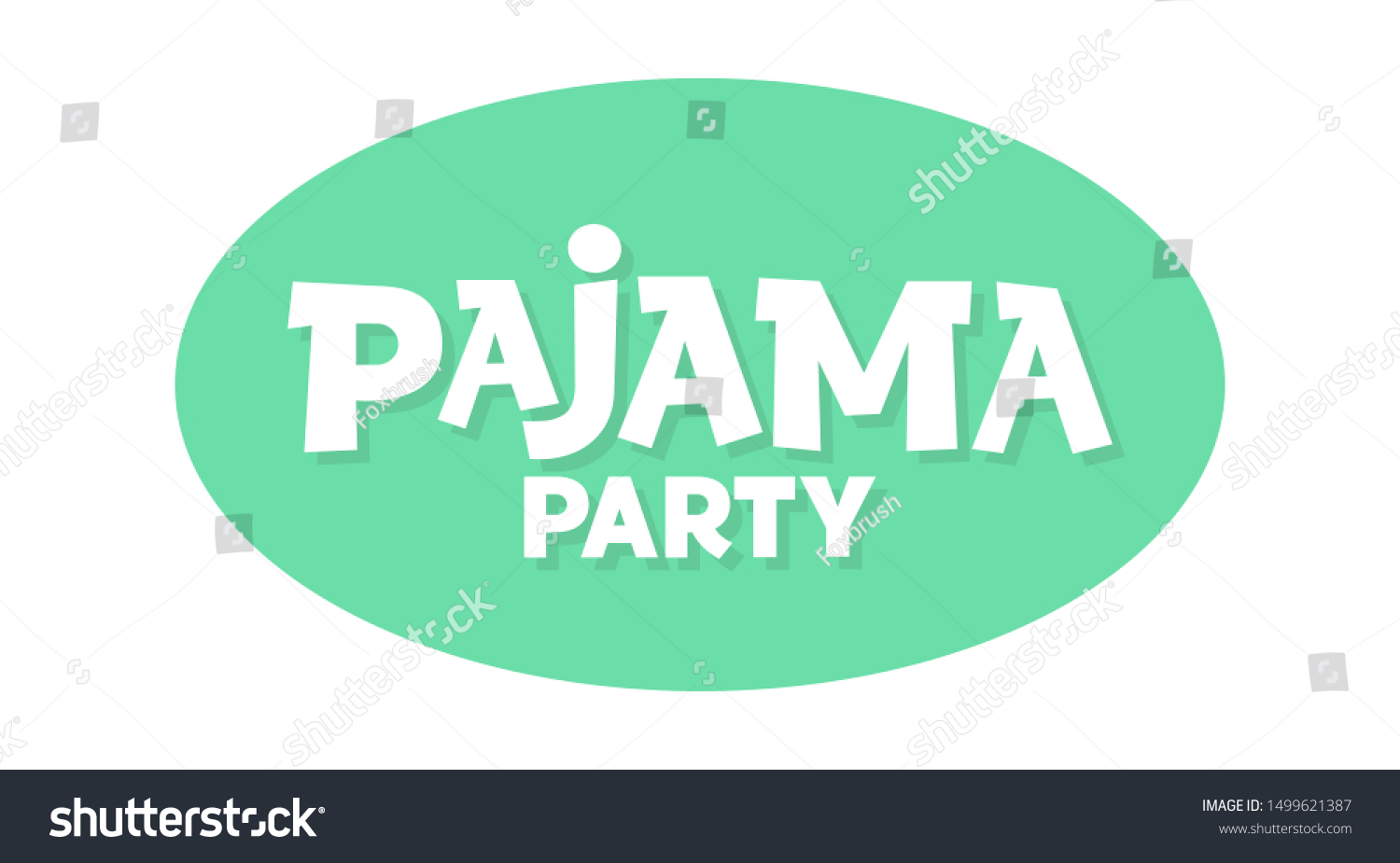 Pajama Party Vector Hand Drawn Lettering Stock Vector Royalty Free