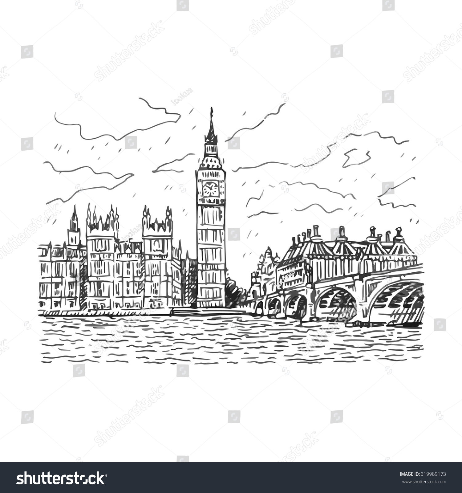 Palace Westminster Elizabeth Tower Big Ben Stock Vector 319989173 ...