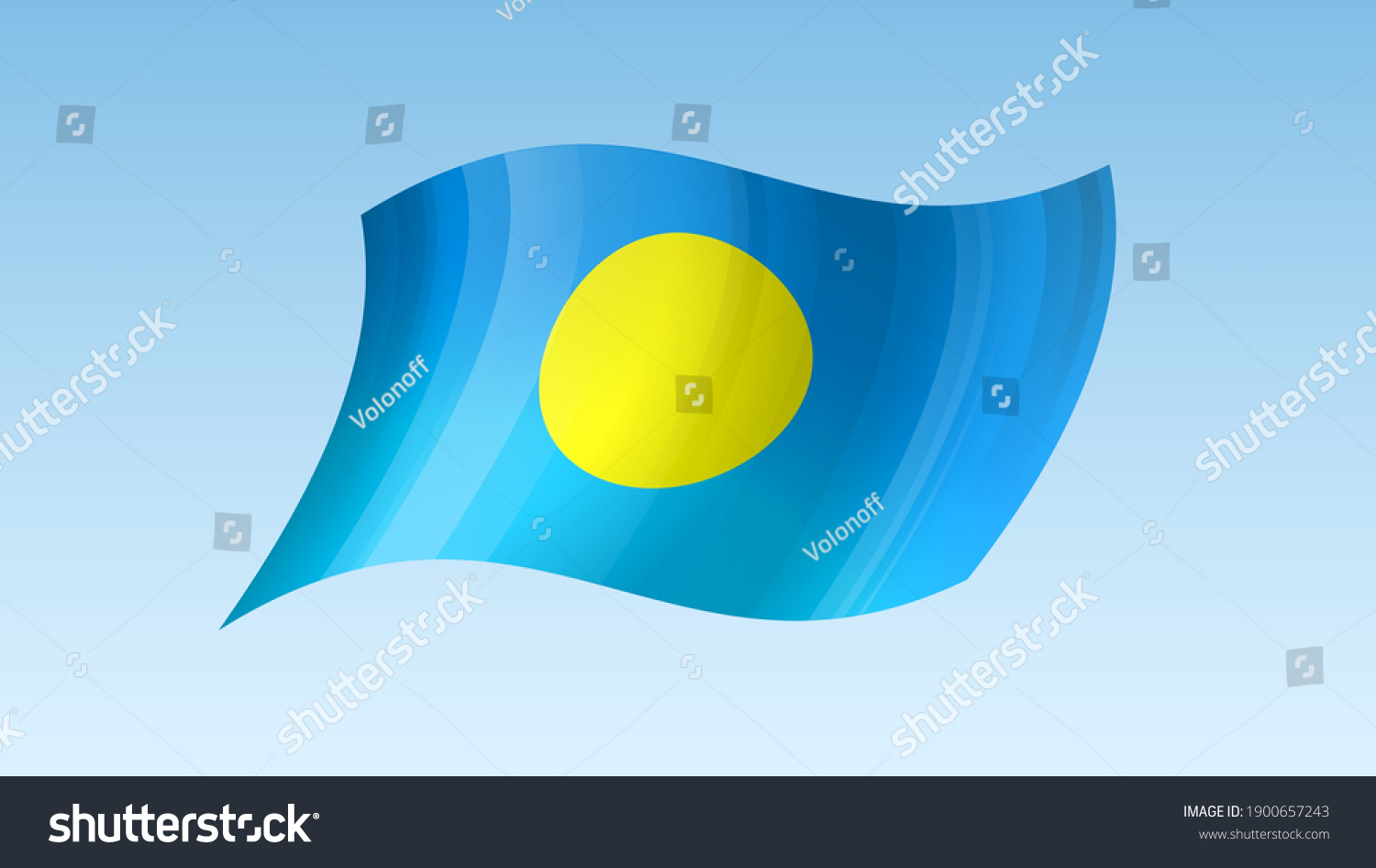 Palau Flag State Symbol Isolated On Stock Vector (Royalty Free ...