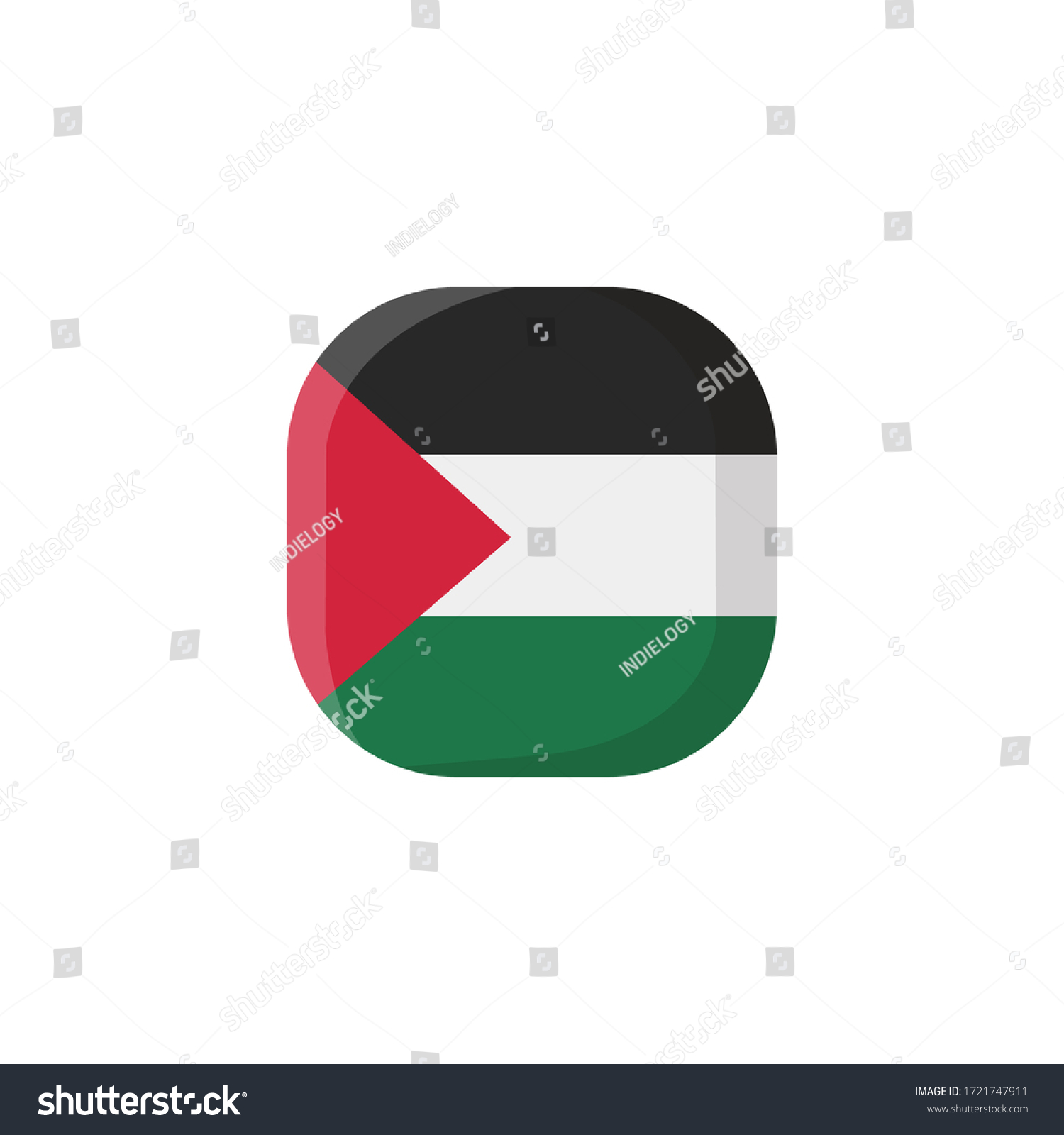 Palestine Flag Icon National Flag Square Stock Vector Royalty Free 1721747911