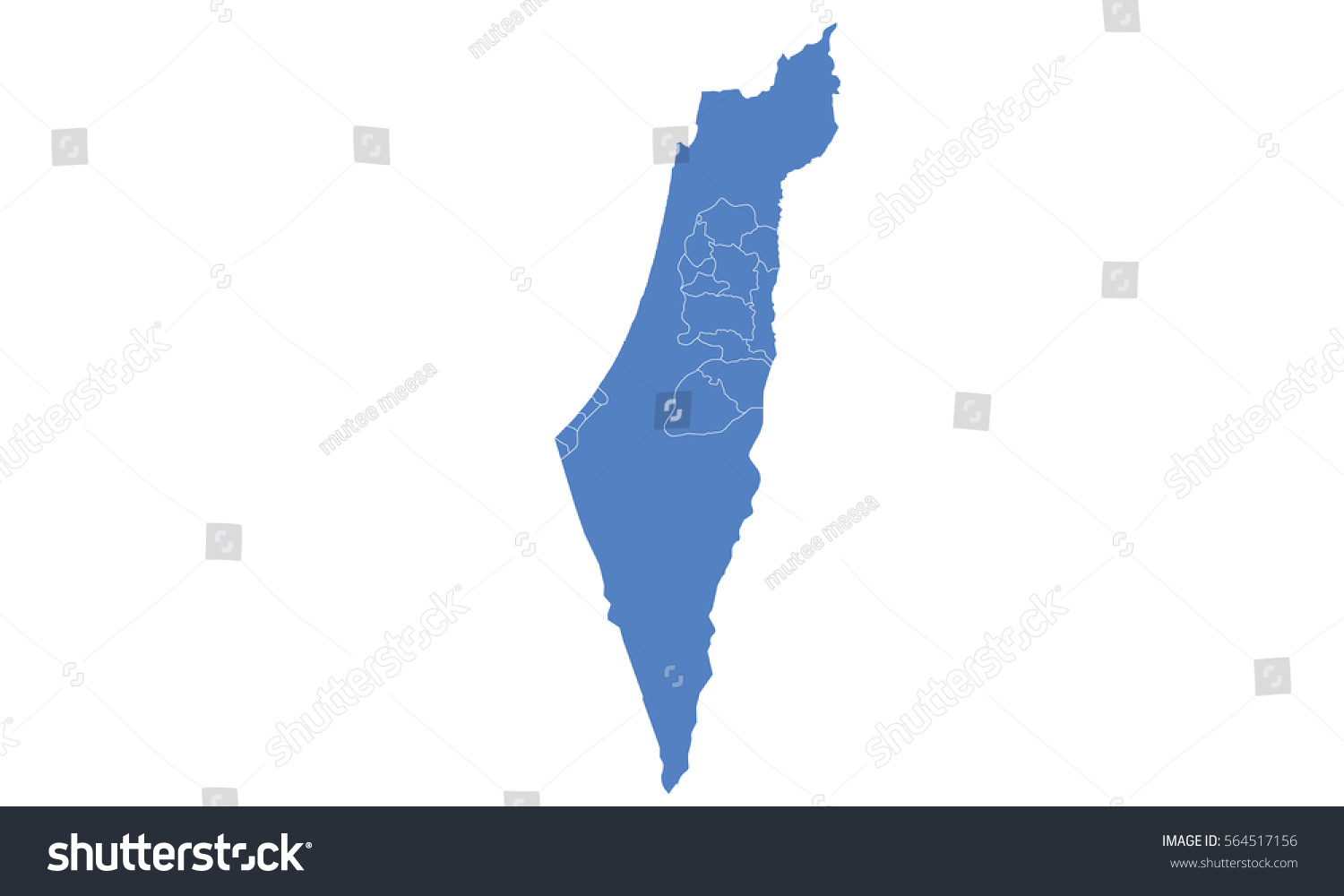 Palestine Map Blue Color Stock Vector (Royalty Free) 564517156