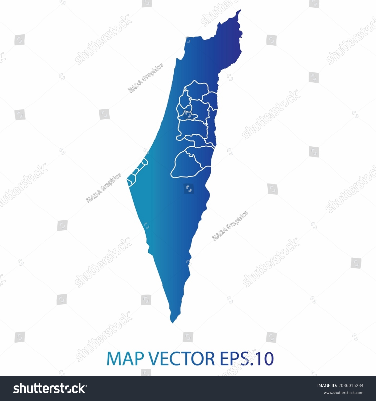 Palestine Map Blue Gradient Color Infographic Stock Vector (Royalty ...