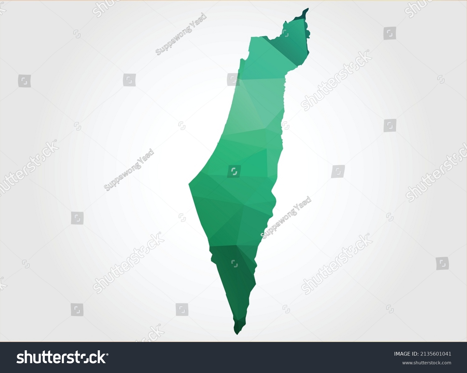 Palestine Map Green Color On White Stock Vector (Royalty Free ...