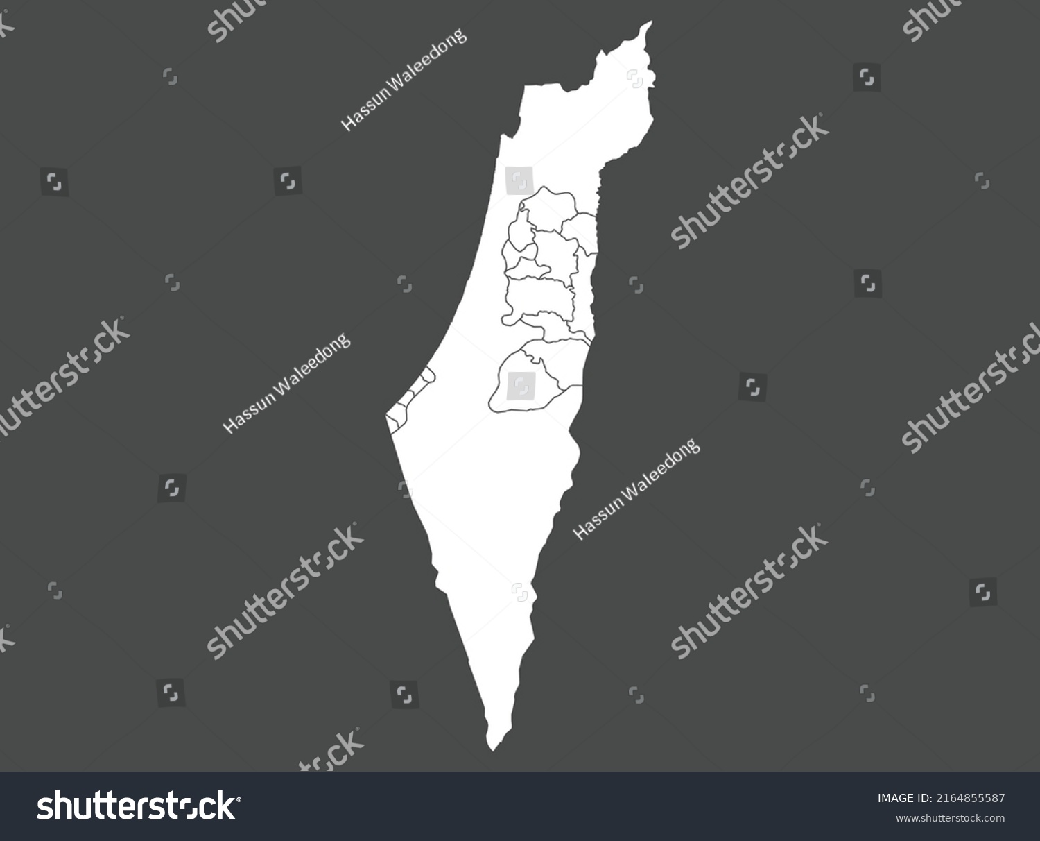 Palestine Map Vector White Color Isolated Stock Vector (Royalty Free ...