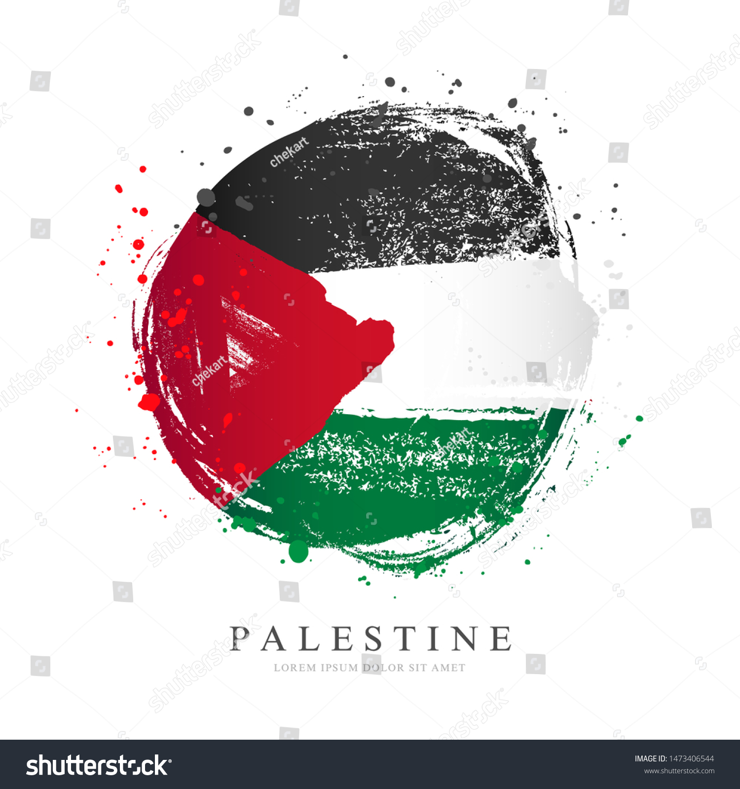 Palestinian Flag Form Big Circle Vector Stock Vector Royalty Free 1473406544